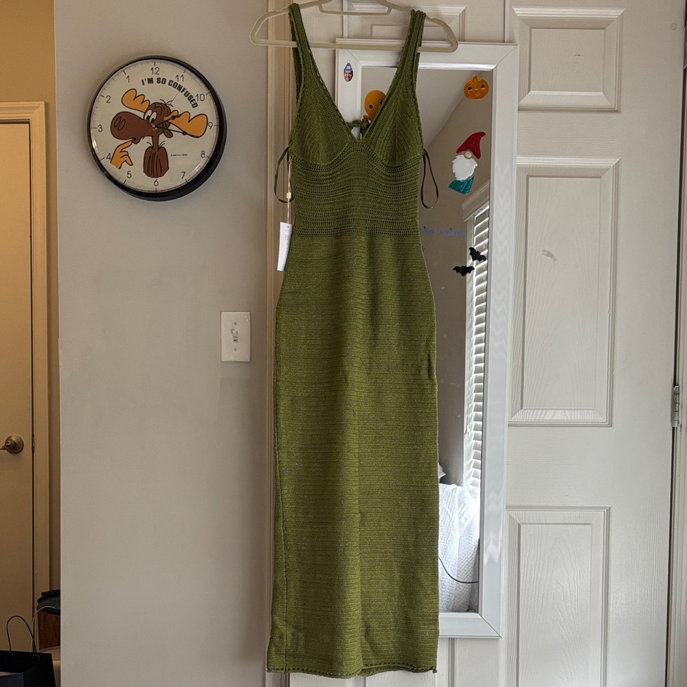 Ronny Kobo Olive Green Knit Maxi dress